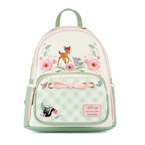 10" Disney : Bambi - Springtime Gingham Faux Leather Mini Backpack Bag Loungefly