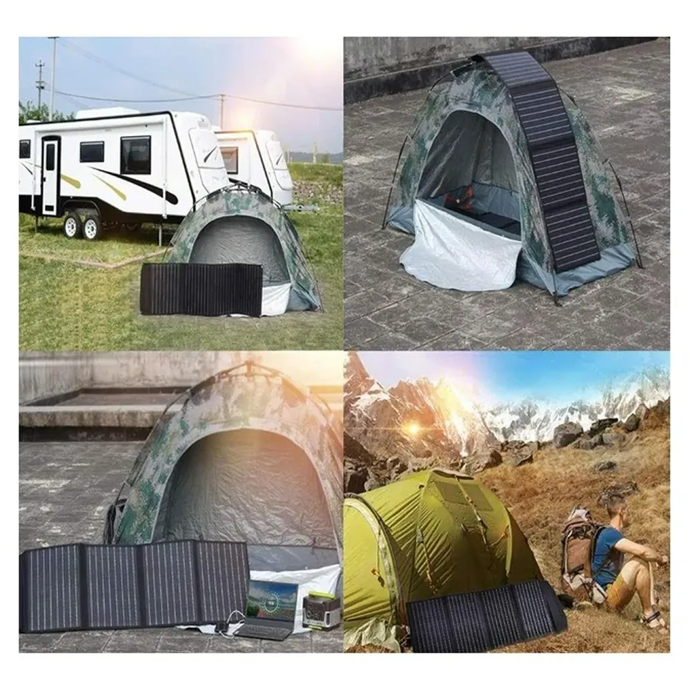 125W Waterproof Foldable 5 Solar Panel Bag