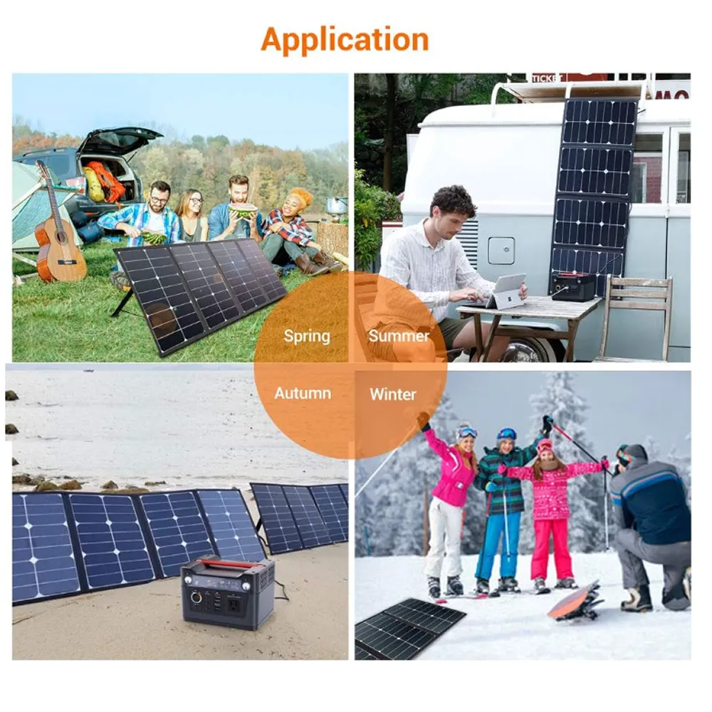 125W Waterproof Foldable 5 Solar Panel Bag