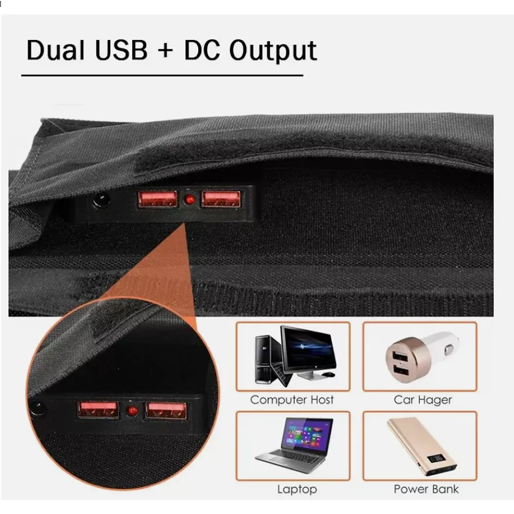 125W Waterproof Foldable 5 Solar Panel Bag