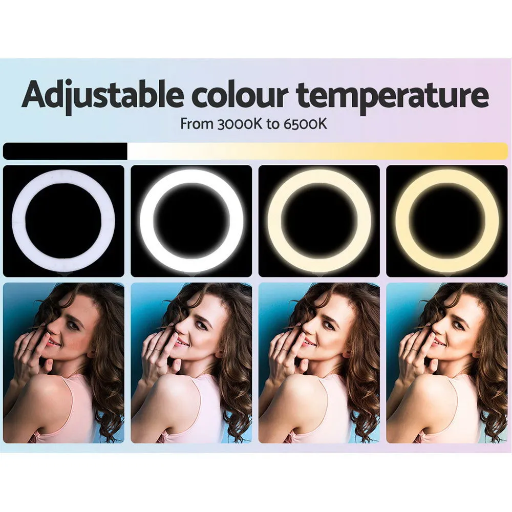 14" Dimmable LED Ring Light with Adjustable Tripod - Embellir