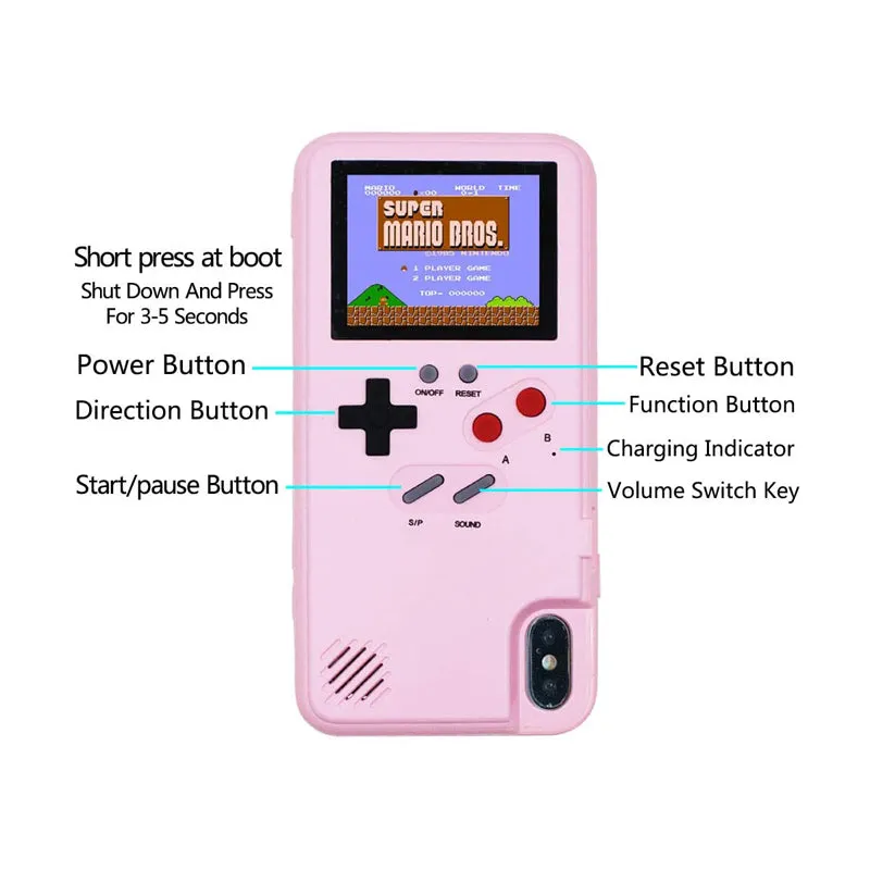 3d Gameboy phone case with 36 classic games cover for iPhone 14 pro max