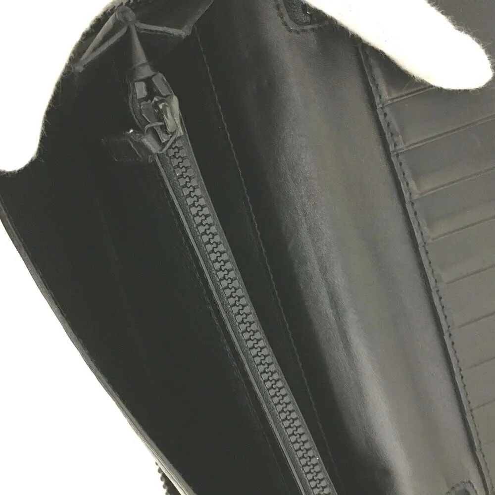 561220Y (S3) YVES Saint Laurent Wallet Long Zip Around Black PVC