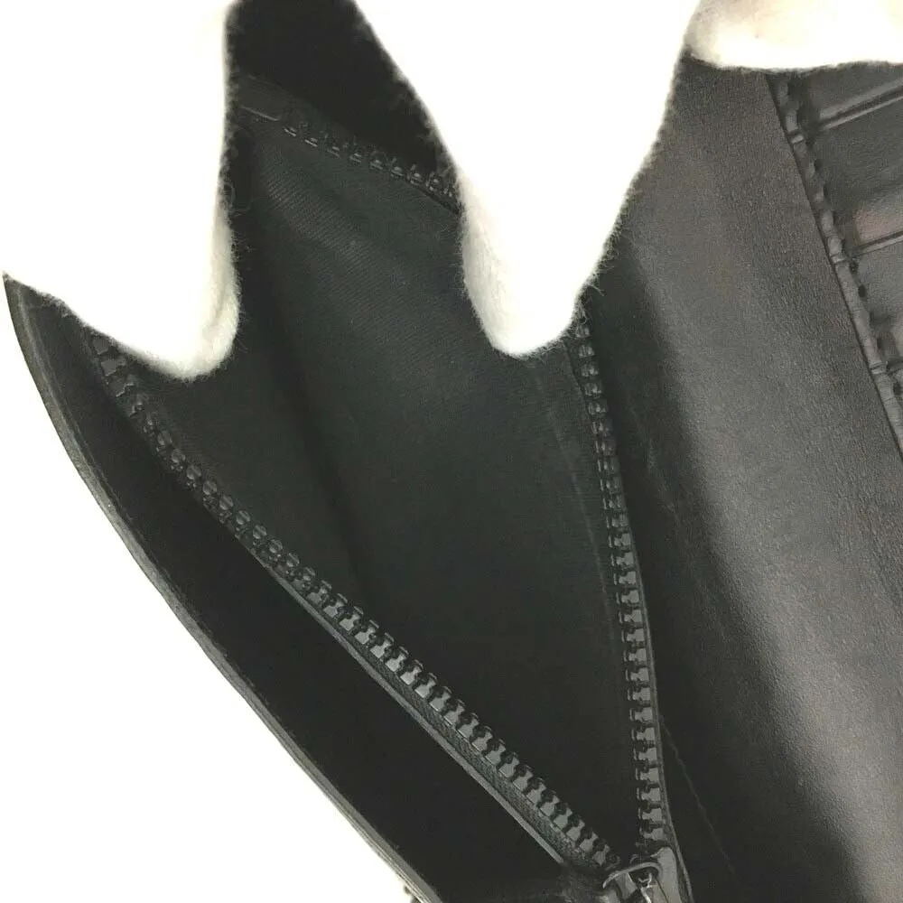 561220Y (S3) YVES Saint Laurent Wallet Long Zip Around Black PVC