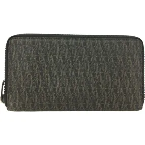 561220Y (S3) YVES Saint Laurent Wallet Long Zip Around Black PVC