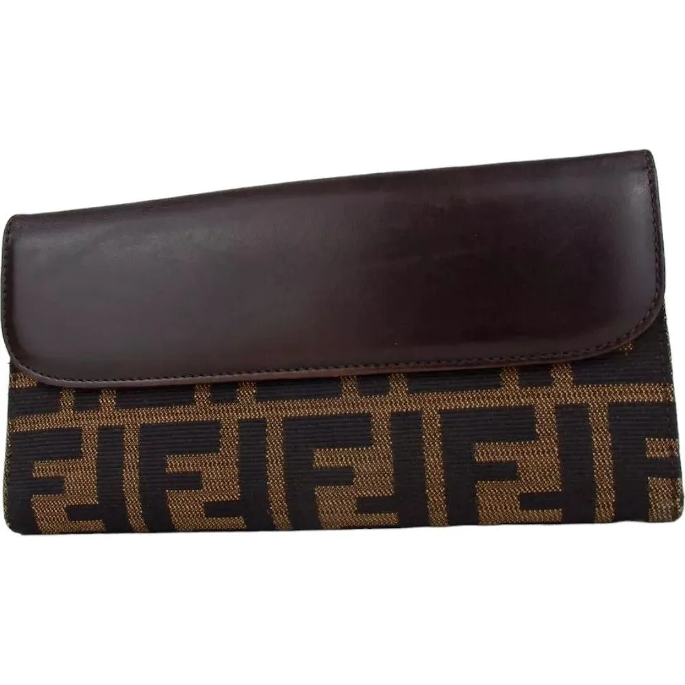 841195AM (C2) Fendi Wallet Long Zucca Dark Brown PVC
