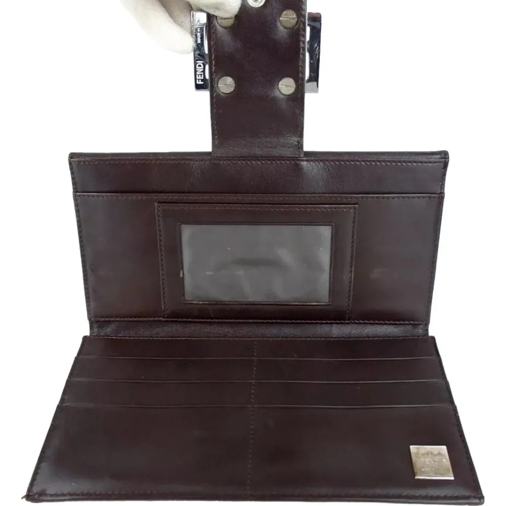 841195AM (C2) Fendi Wallet Long Zucca Dark Brown PVC
