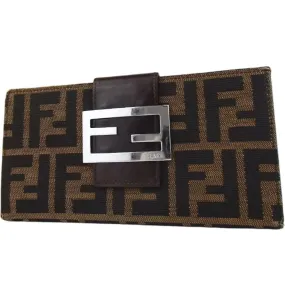 841195AM (C2) Fendi Wallet Long Zucca Dark Brown PVC