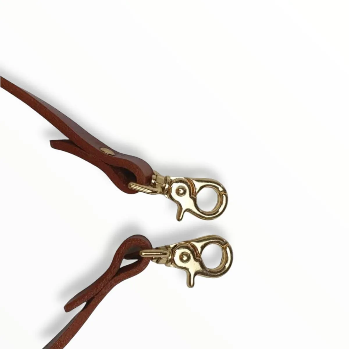 Adjustable Vegetable Tanned Leather Bag Strap with buckle and clips