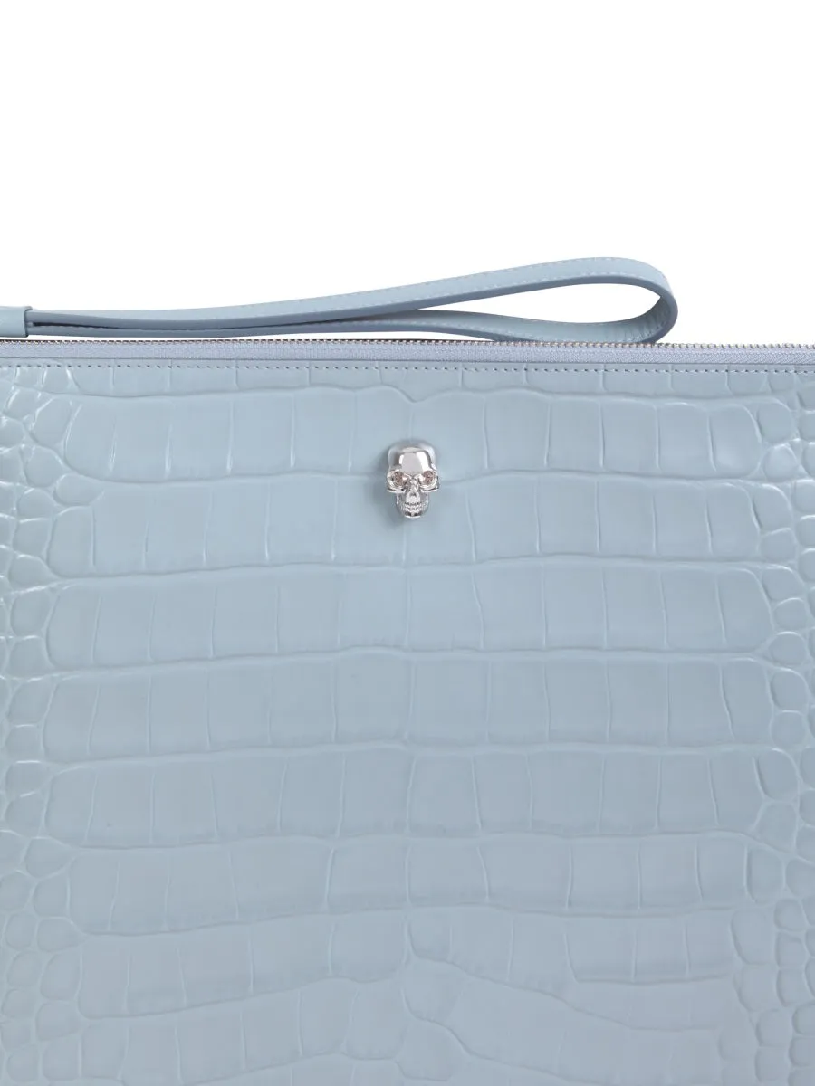 Alexander McQueen Skull-Studded Zipped Clutch Bag