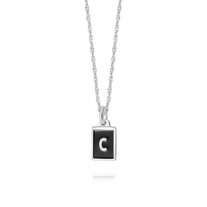 Alphabet Initial Recycled Sterling Silver C Necklace BETC_SLV