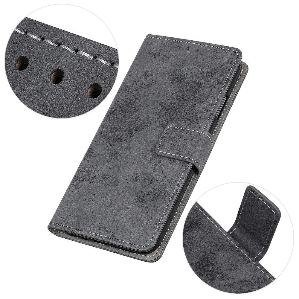 Asus ROG Phone 5 Vintage Læder Cover m. Pung - Grå