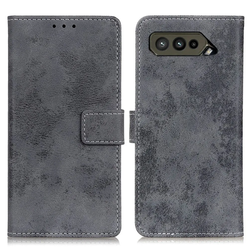 Asus ROG Phone 5 Vintage Læder Cover m. Pung - Grå