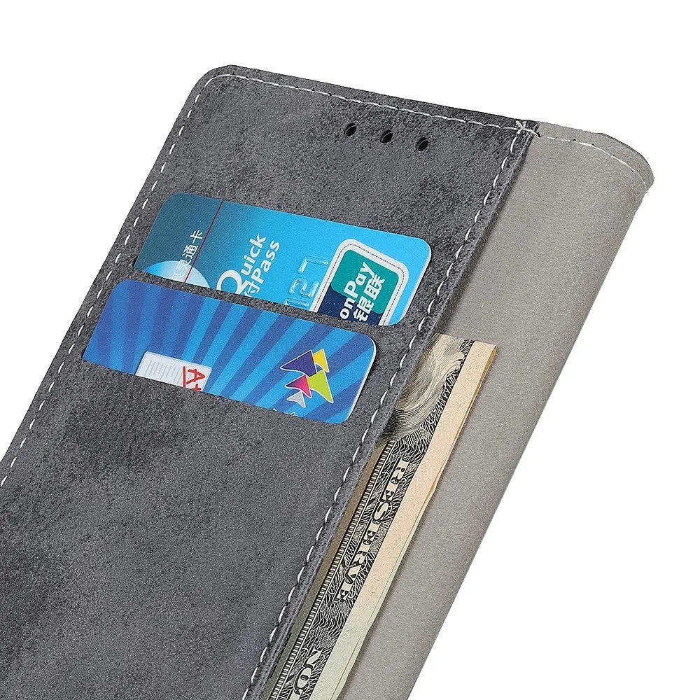 Asus ROG Phone 5 Vintage Læder Cover m. Pung - Grå