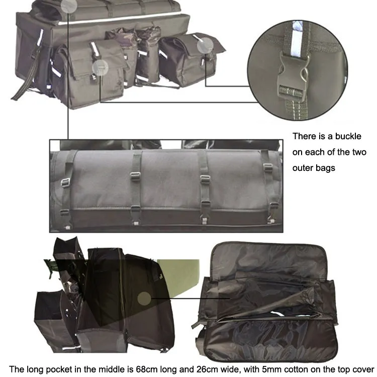 ATV Bag Quad Bike Go Kart Bag Snowmobile Mountain Bike Bag, Color: Army Green