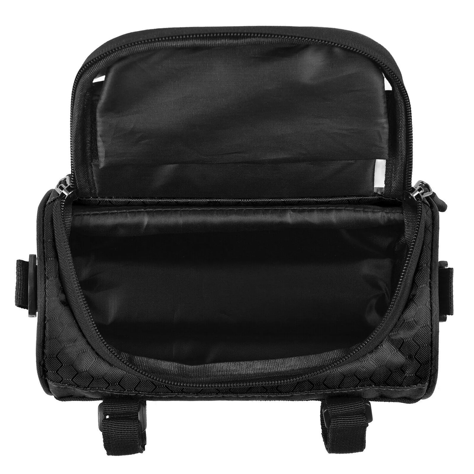 Bike Handlebar Bag Bicycle Front Frame Storage Bag Mobile Phone Mount Bag with Removable Shoulder Strap