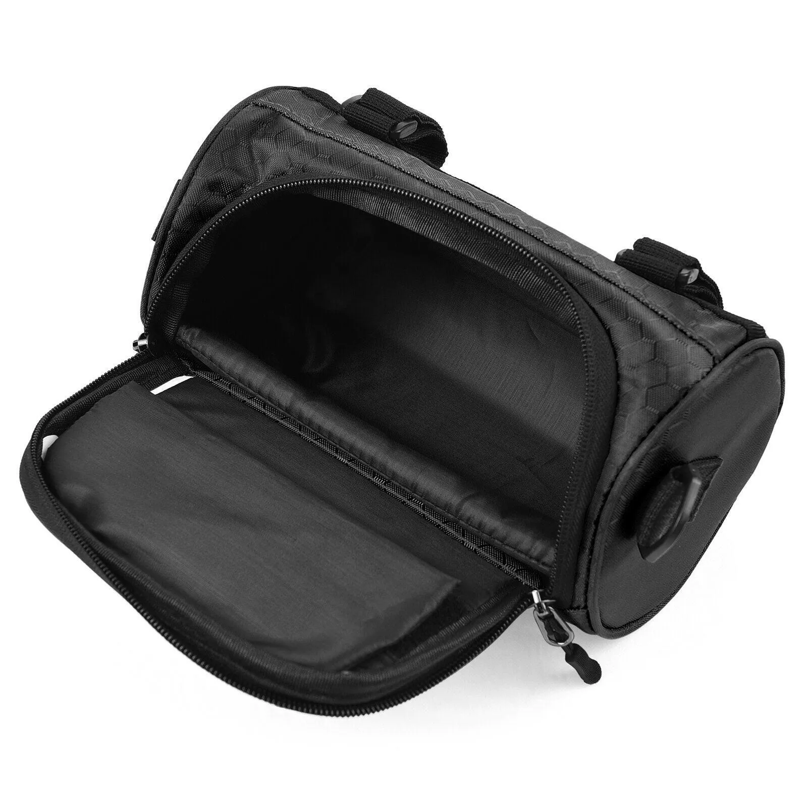 Bike Handlebar Bag Bicycle Front Frame Storage Bag Mobile Phone Mount Bag with Removable Shoulder Strap