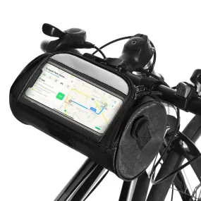 Bike Handlebar Bag Bicycle Front Frame Storage Bag Mobile Phone Mount Bag with Removable Shoulder Strap