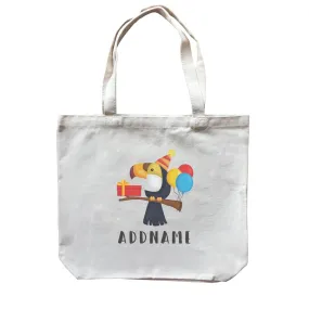Birthday Hawaii Hornbill Wearing Party Hat Addname Canvas Bag