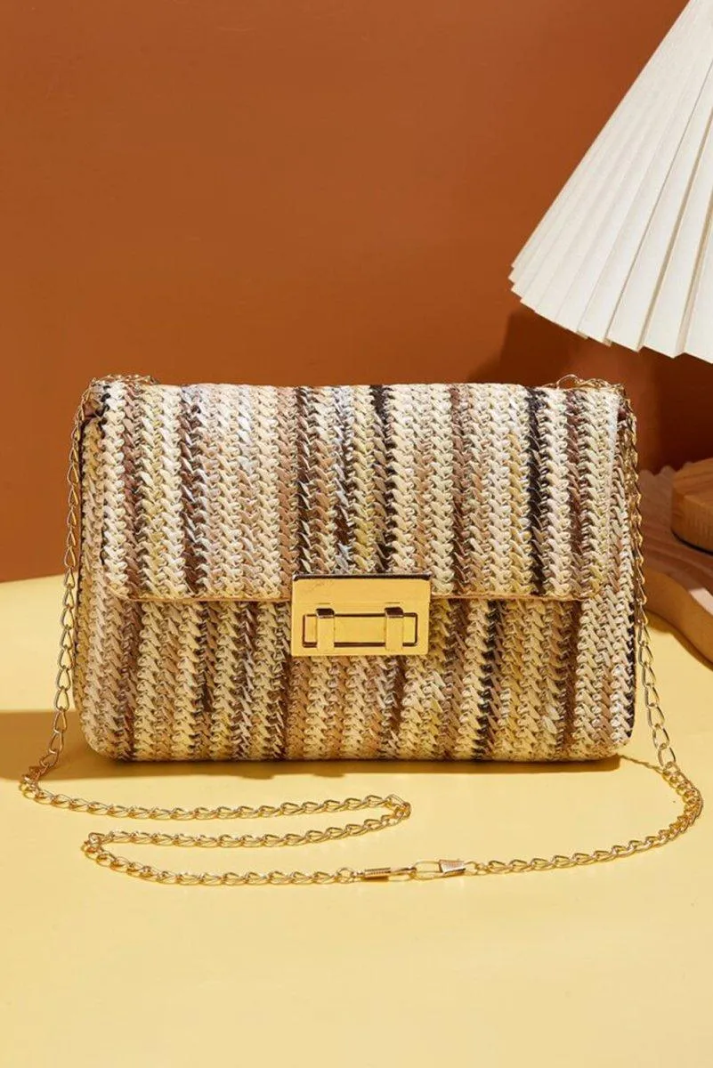 Bohemian Multicolor Woven Chain Shoulder Bag