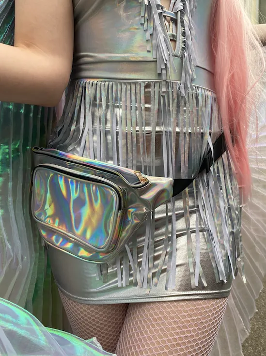 Bum Bag Metallic Silver Festival