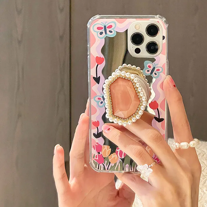 Butterfly Flower Pearl iPhone Case