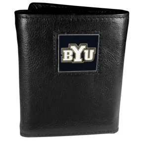 BYU Cougars Deluxe Leather Tri-fold Wallet