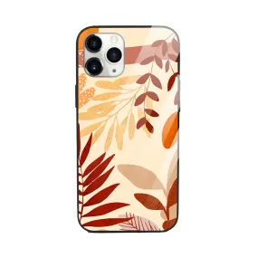 Caramel Leaves Aesthetic Glass Phone Cover