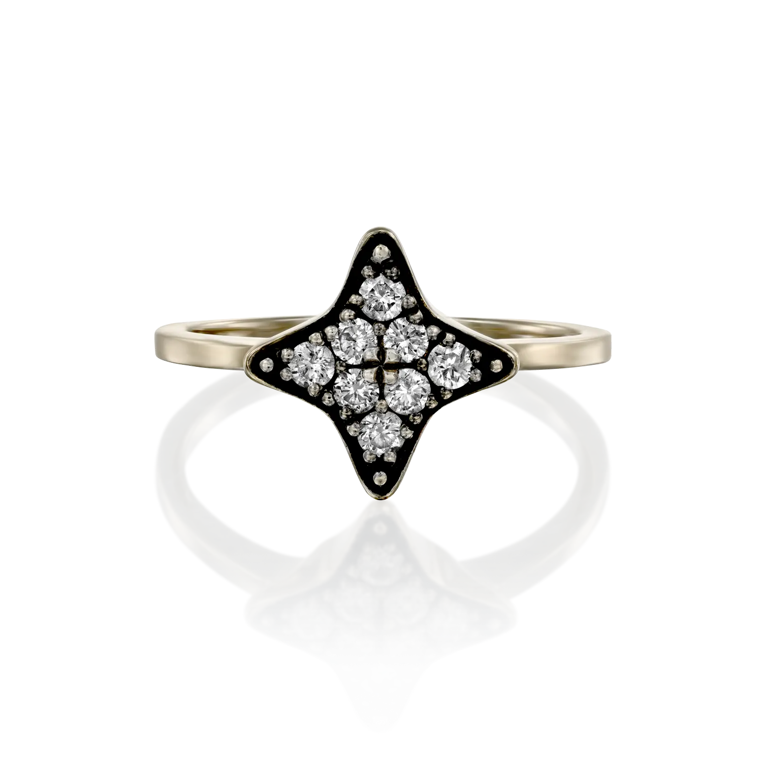 Cassiopeia Gold Ring White Diamonds