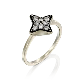 Cassiopeia Gold Ring White Diamonds