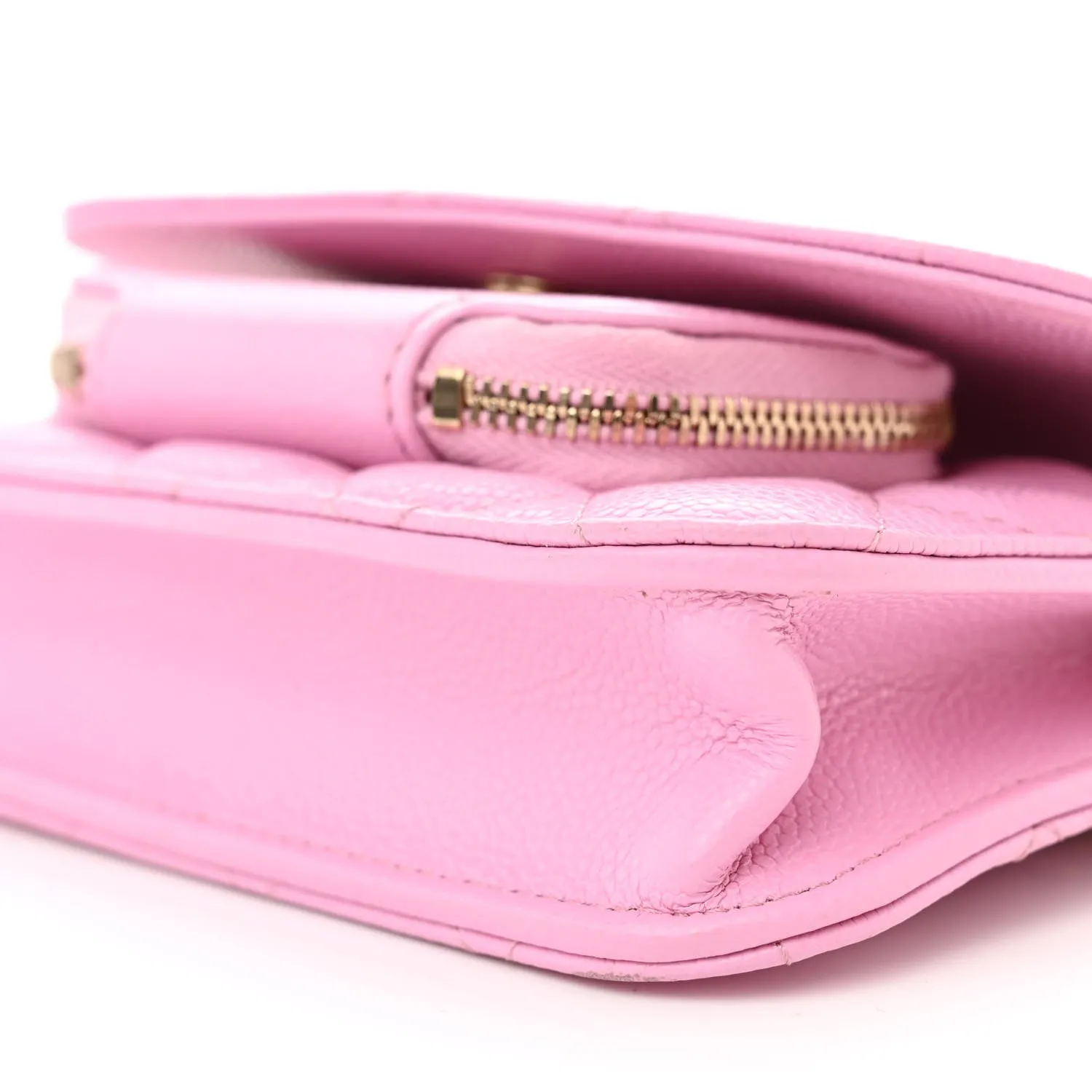 Caviar Quilted Business Affinity Clutch With Chain Flap Lilac