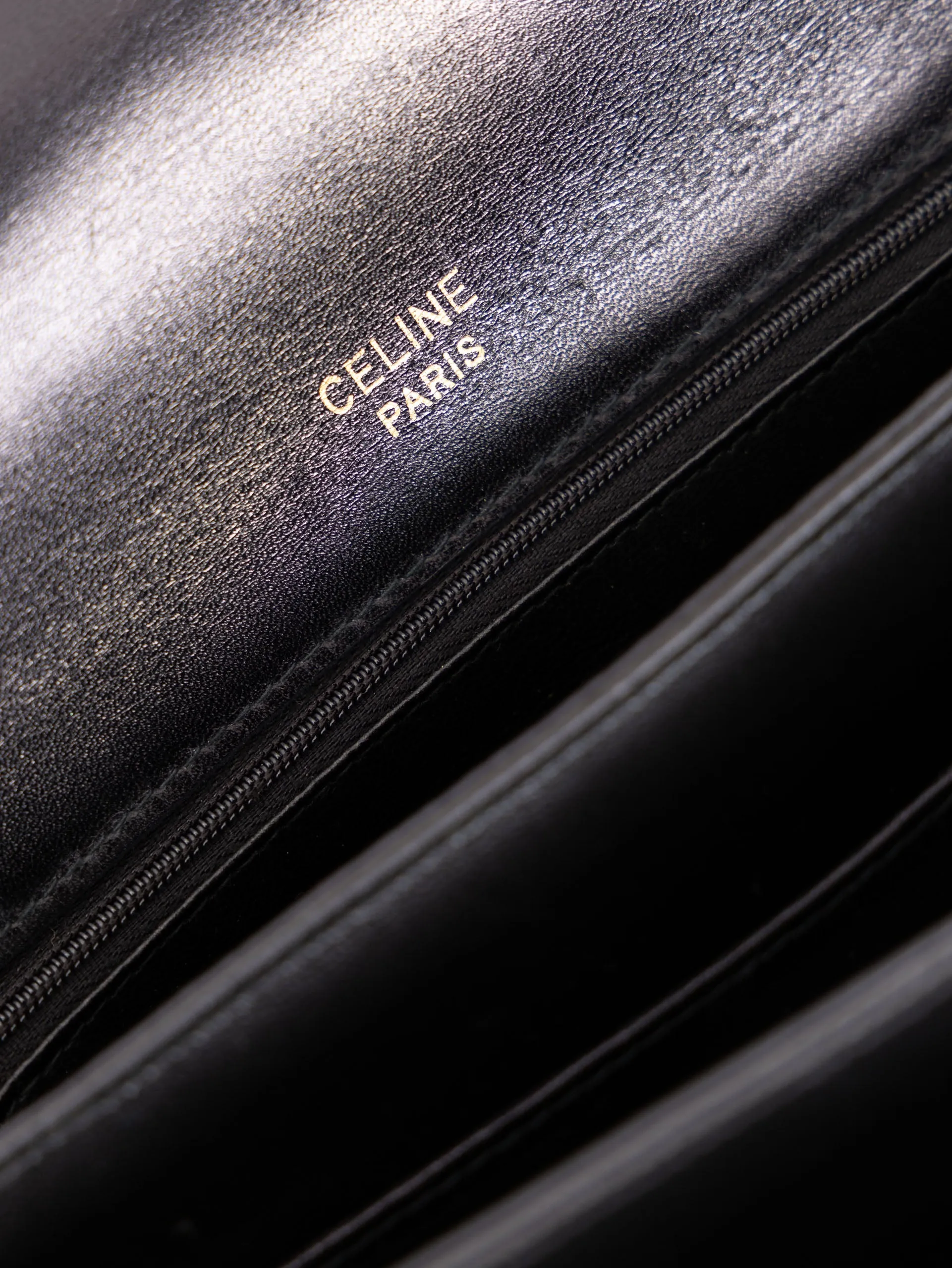 Celine Triomphe Navy Box Calf Shoulder Bag