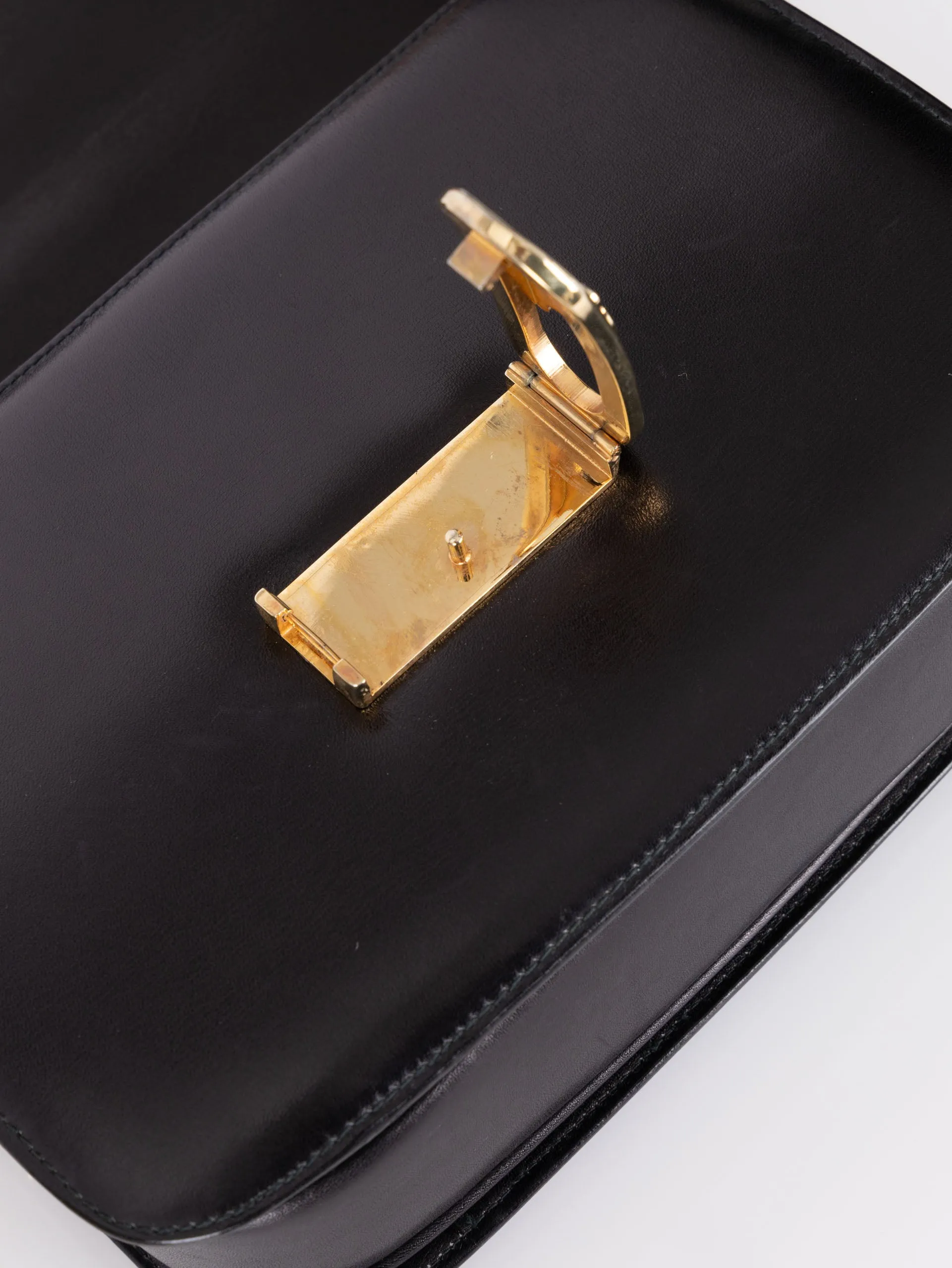 Celine Triomphe Navy Box Calf Shoulder Bag