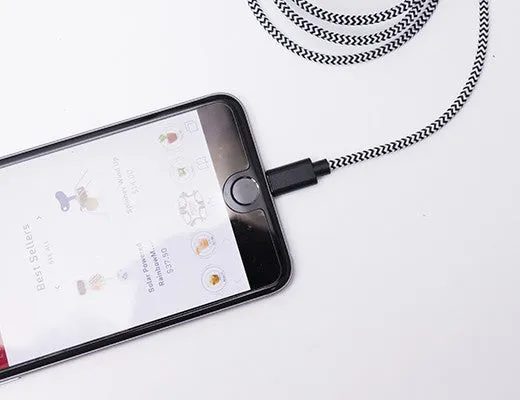 Chevron Cotton Bradied Charging Cord