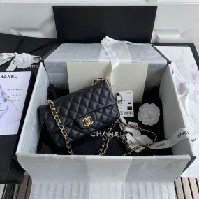 CHLMini Classic Handbag Black For Women 6.7in/17cm
