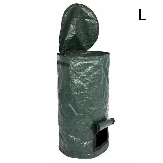 Collapsible Garden Yard Compost Bag with Lid Environmental Organic Ferment Waste Collector Refuse Sacks Composter
