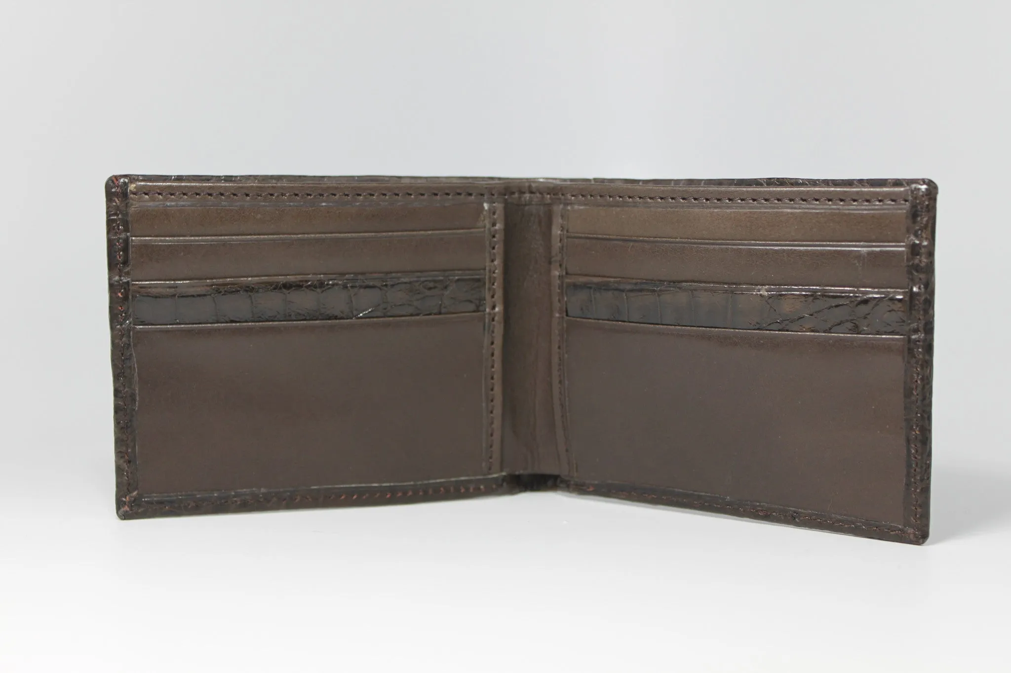 Crocodile Bifold Wallet - Brown