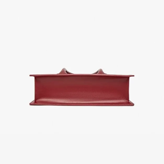 Cute Red Solid Color 2 in 1 Minimalist Luxury Genuine Leather Handheld Handbag for Women   Mini Handbag, Shoulder Bag, Crossbody Bag