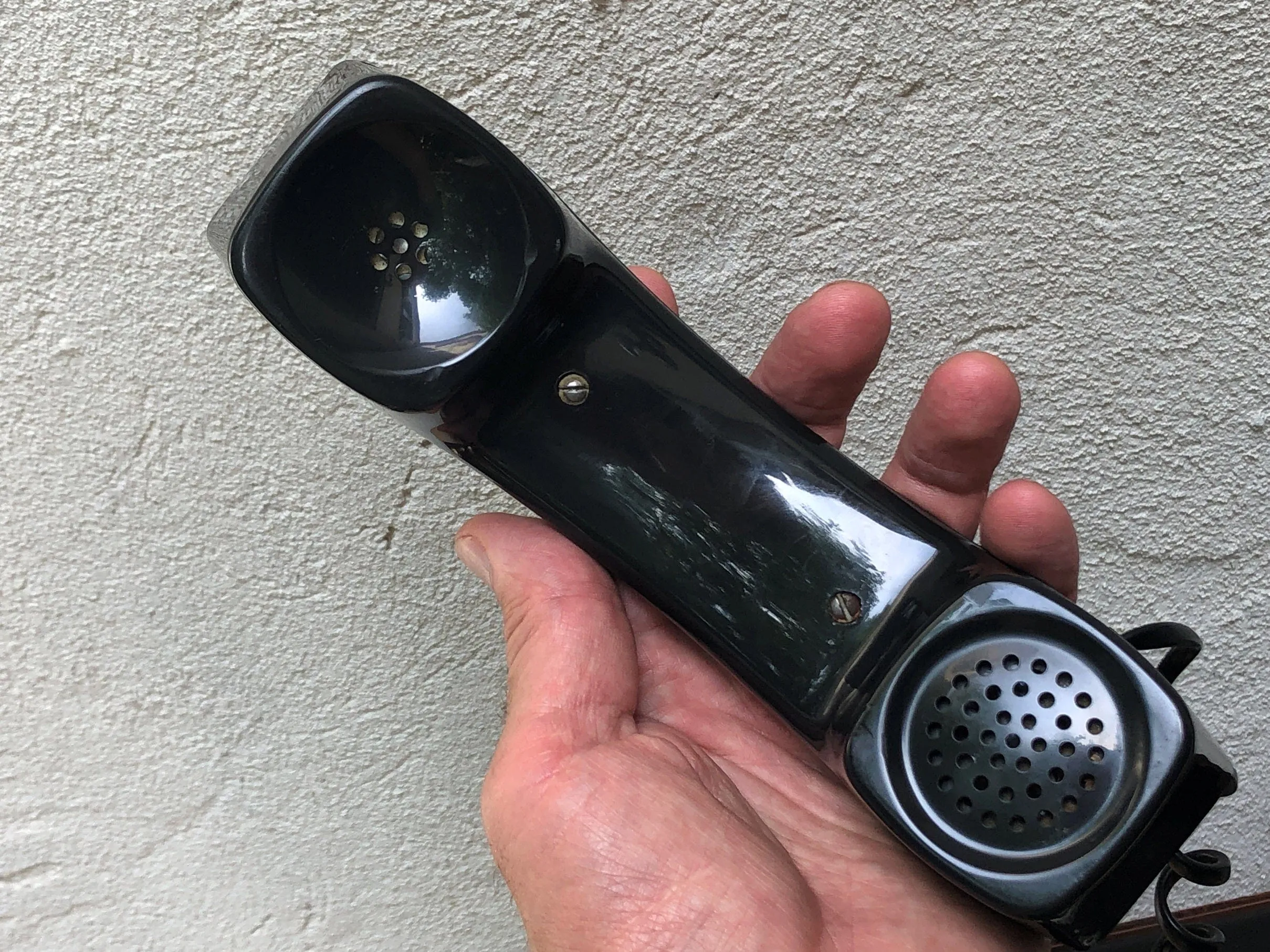 Deco-Tel Executive Box Telephone, Black and Faux Wood