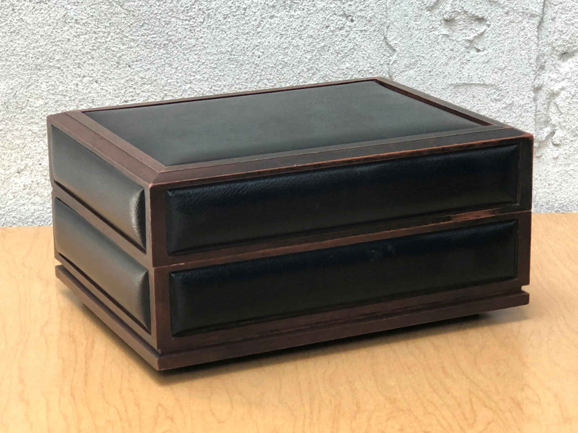 Deco-Tel Executive Box Telephone, Black and Faux Wood