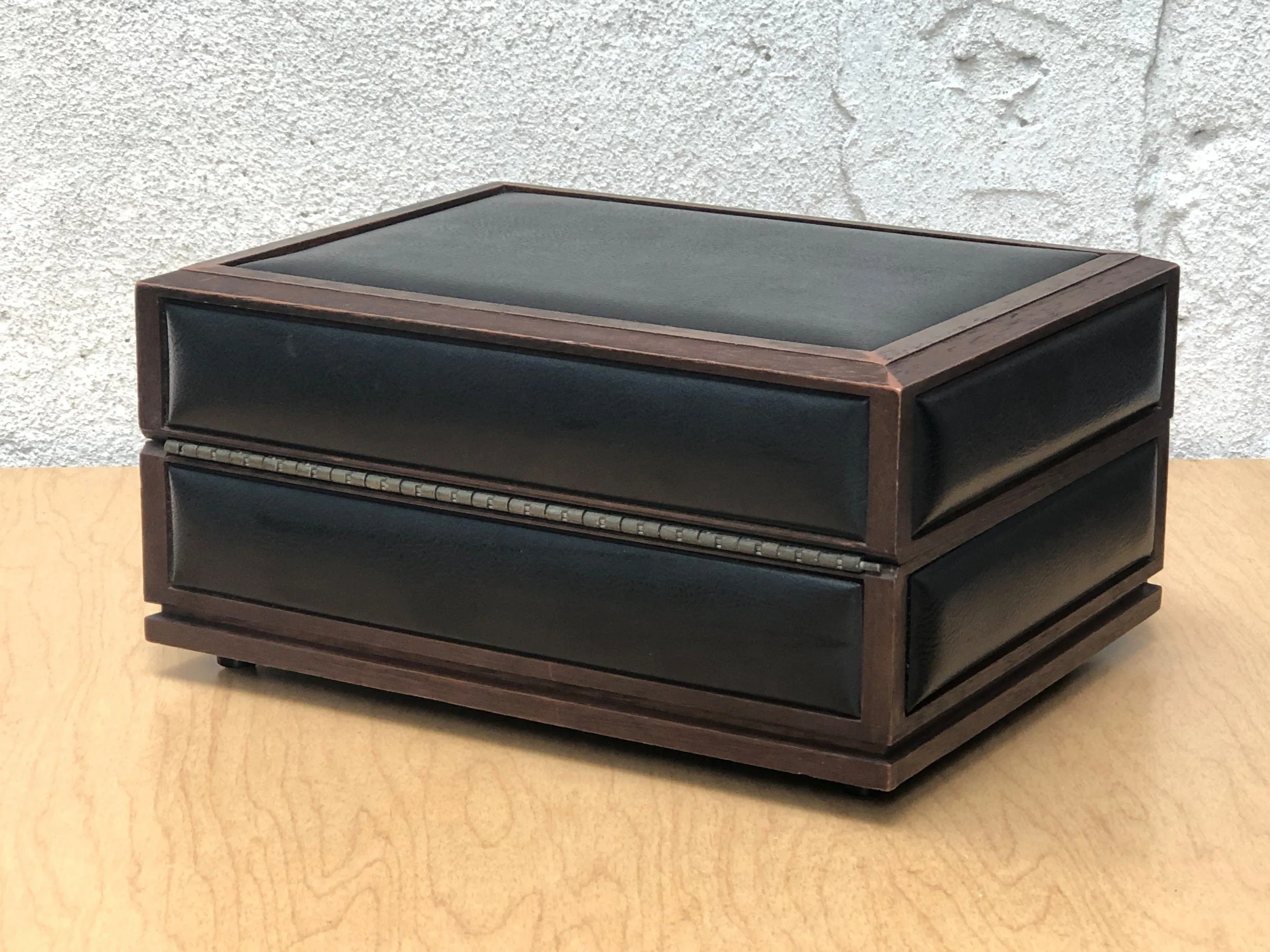 Deco-Tel Executive Box Telephone, Black and Faux Wood