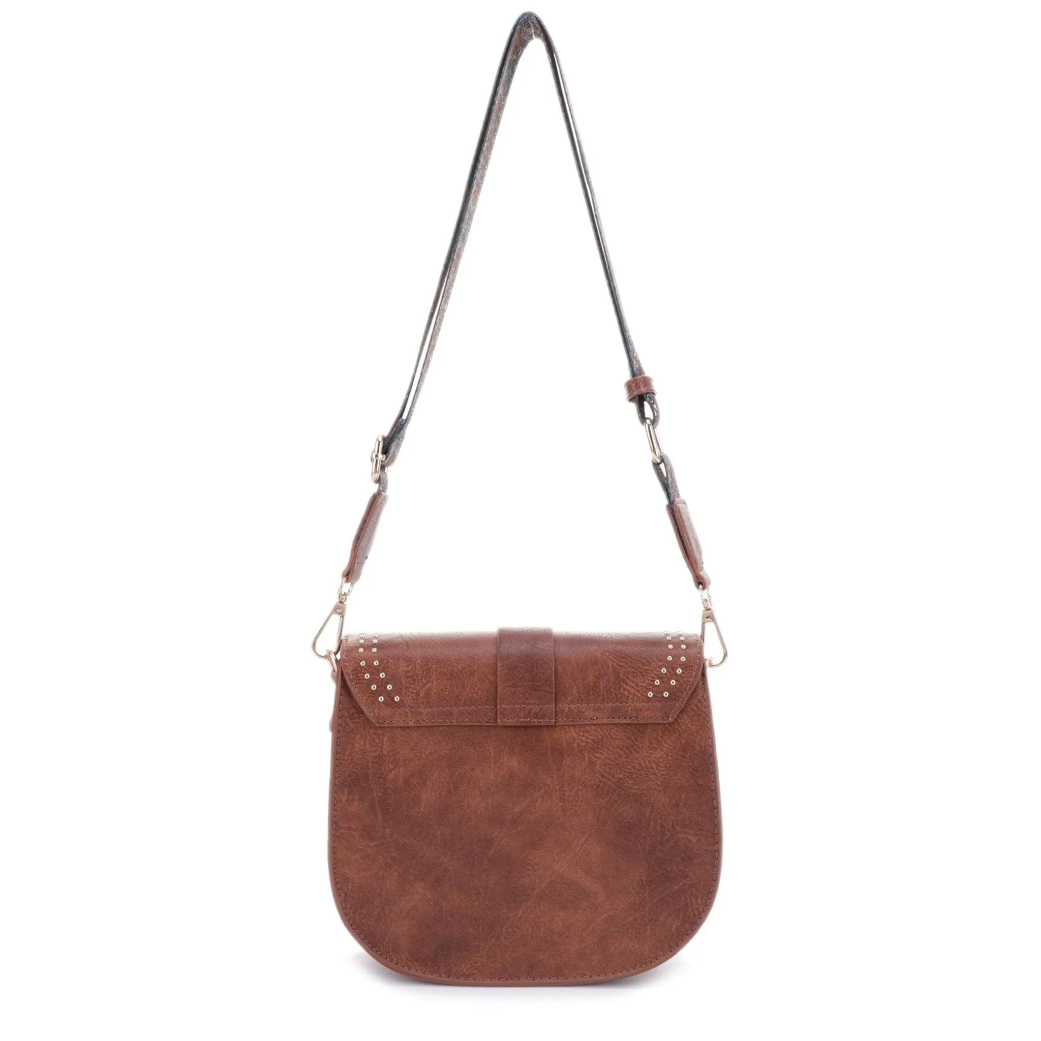 DJ60119 Portia Crossbody With Stud Details and Printed Guitar Strap