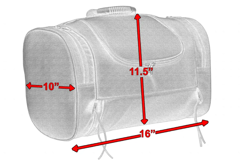 DS333 Reflective Piping Sissy Bar Carry Bag