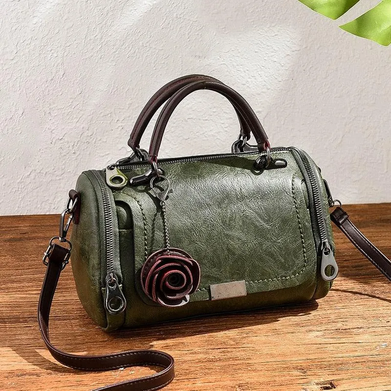 Flowers Pendant Boston Bag