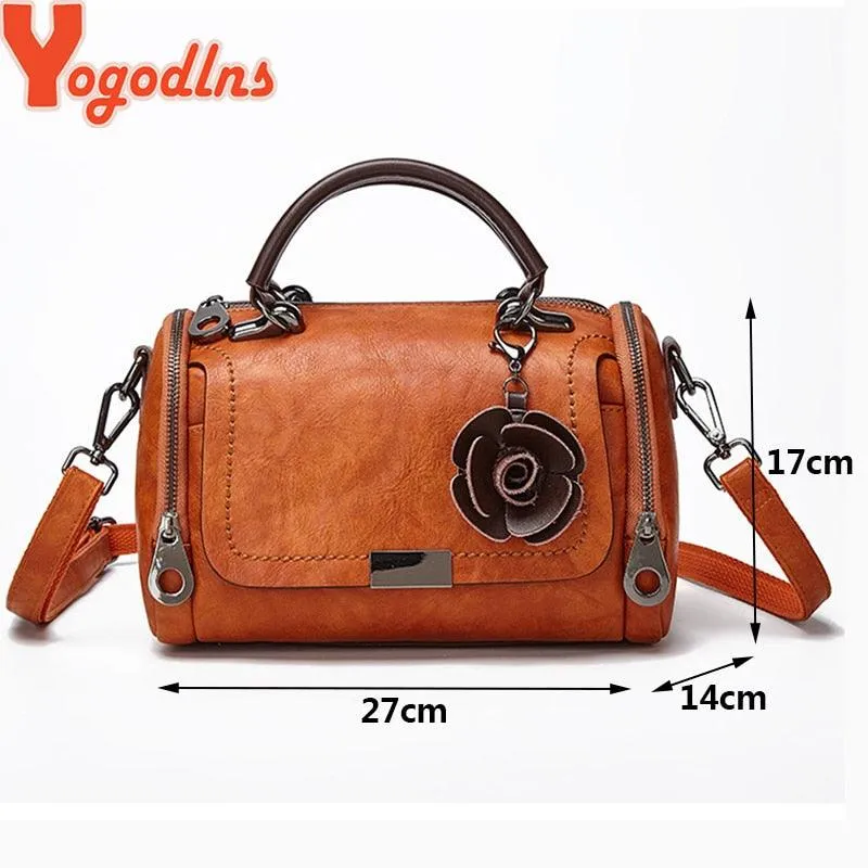 Flowers Pendant Boston Bag