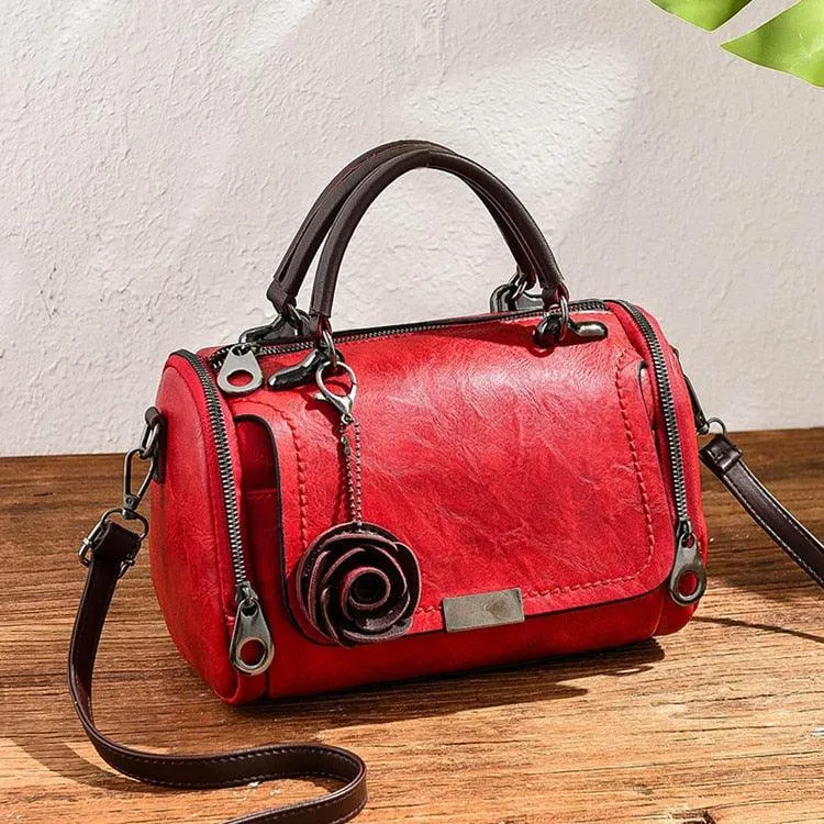 Flowers Pendant Boston Bag