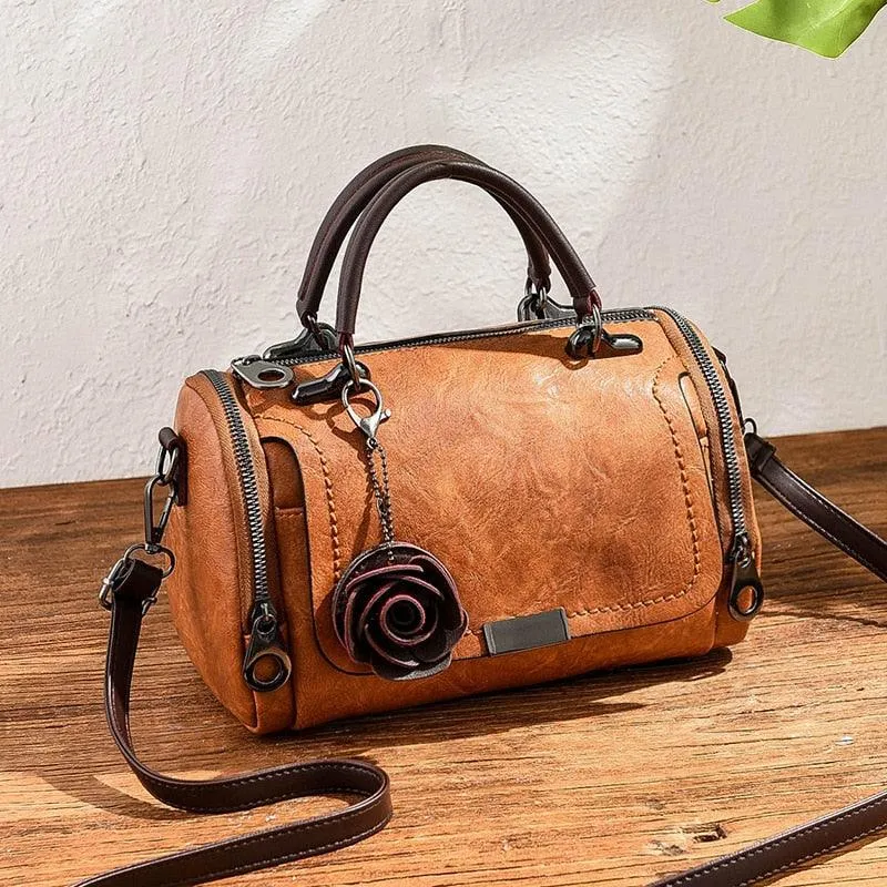 Flowers Pendant Boston Bag