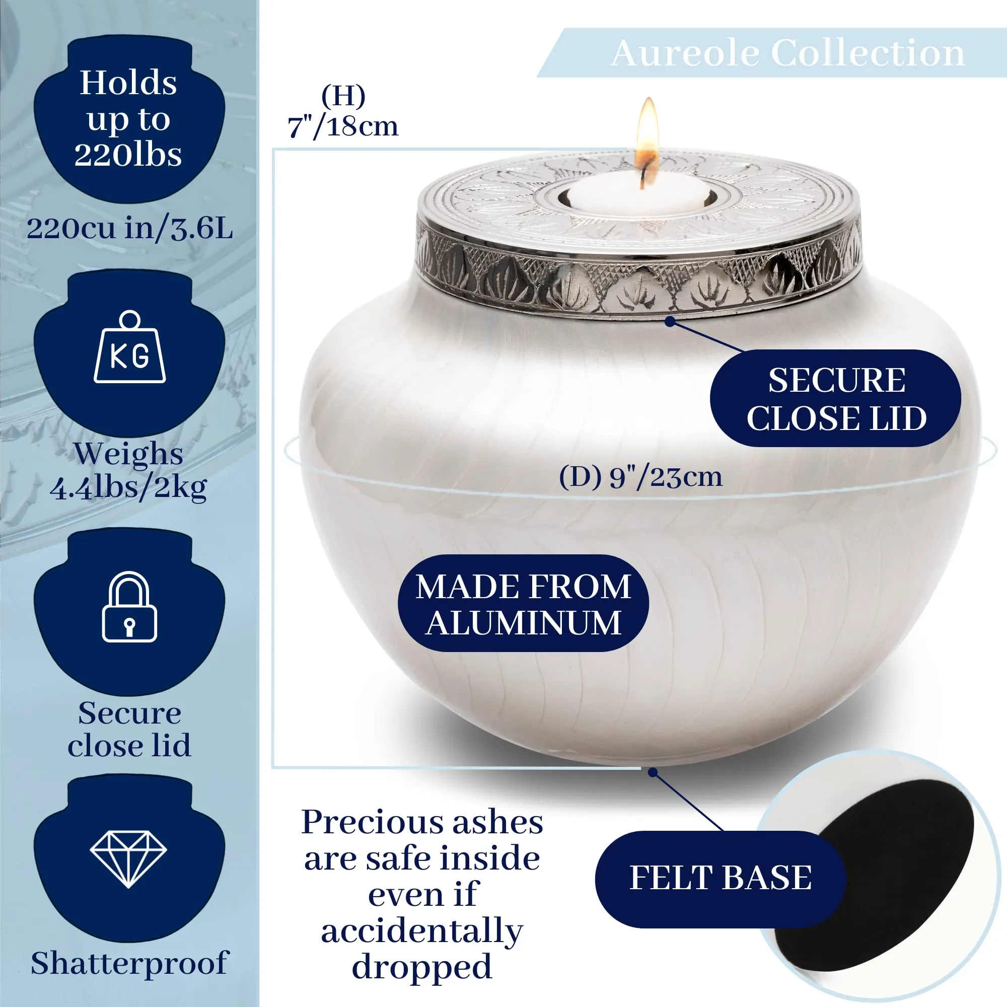 FOVERE Large Decorative Ashes Urns for Ashes Adult Male or Female