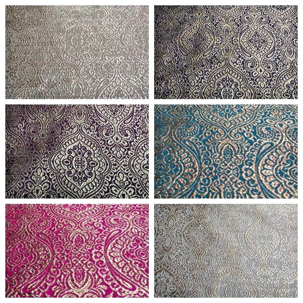 Gold Ornamental Lurex Indian Banarsi Brocade Fabric 52" Wide MA874 Mtex