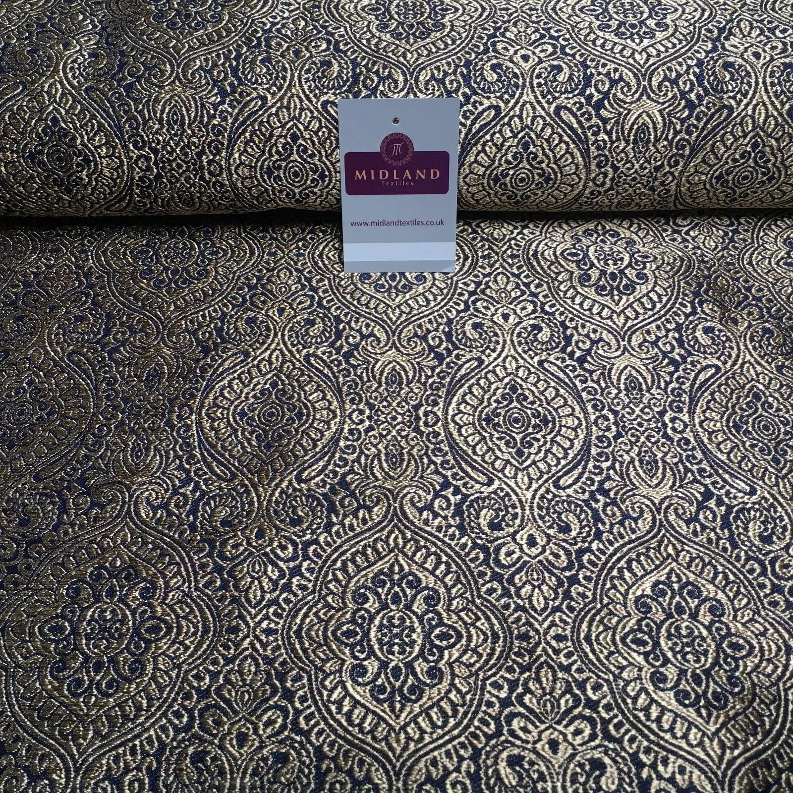 Gold Ornamental Lurex Indian Banarsi Brocade Fabric 52" Wide MA874 Mtex